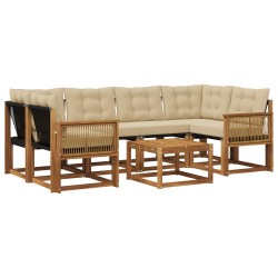 Ensemble de canapés d'extérieur 7 pcs Naturel et Beige 637321637321