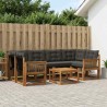 Ensemble de canapés d'extérieur 7 pcs Naturel et noir 637324637324