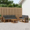 Ensemble de canapés d'extérieur 6 pcs Naturel et Anthracite 637326637326