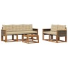 Ensemble de canapés d'extérieur 6 pcs Naturel et Beige 637327637327