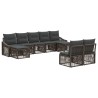 Ensemble de canapé de jardin 9 pcs Gris polyrotin 637331637331