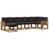 Ensemble de canapés d'extérieur 7 pcs Naturel et noir 637338637338