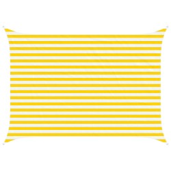 Voile d'ombre Jaune et blanc 3,5 x 2,5 m 100 % polyester Oxford 637343637343