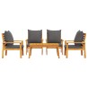 Salon de jardin avec coussins 5 pcs Bois d'acacia solide 637349637349