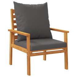 Salon de jardin avec coussins 5 pcs Bois d'acacia solide 637349637349