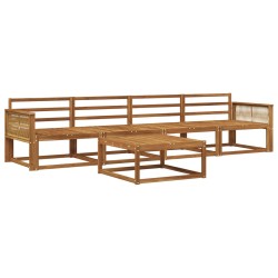 Ensemble de canapés d'extérieur 5 pcs Naturel 637351637351