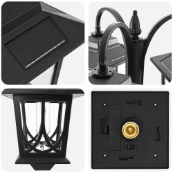 Lampadaire à 3 têtes Noir 16 x 16 x 187 cm Aluminium et ABS 637354637354