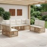 Ensemble de canapés d'extérieur Naturel Polyester 637356637356