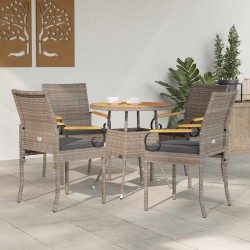 Chaises de jardin avec coussin 4 pcs Gris et Gris foncé 637357637357