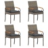 Chaises de jardin avec coussin 4 pcs Gris et Gris foncé 637357637357