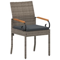 Chaises de jardin avec coussin 4 pcs Gris et Gris foncé 637357637357