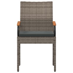 Chaises de jardin avec coussin 4 pcs Gris et Gris foncé 637357637357