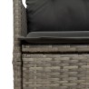 Ensemble à manger de jardin 5 pcs coussins gris résine tressée 637359637359