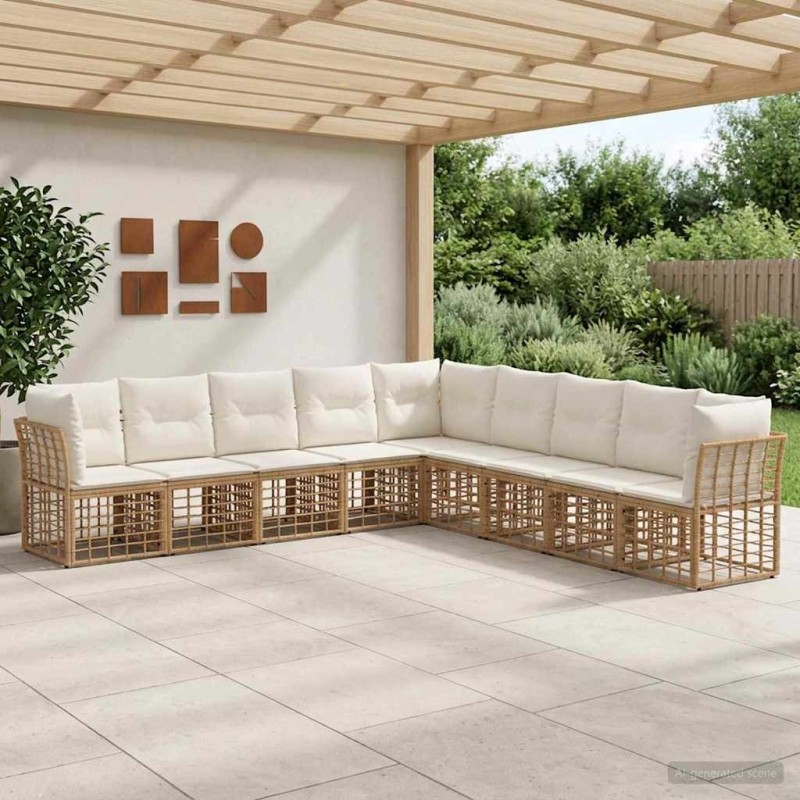 Ensemble de canapés d'extérieur Naturel Polyester 637362637362