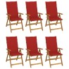 Chaises pliables de jardin lot de 6 avec coussins Bois d'acacia 637363637363