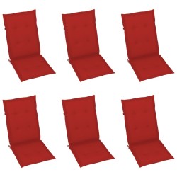 Chaises pliables de jardin lot de 6 avec coussins Bois d'acacia 637363637363