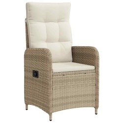 Chaise de jardin inclinable Beige et blanc crème 637374637374