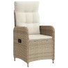 Chaise de jardin inclinable Beige et blanc crème 637374637374