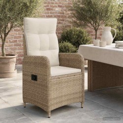 Chaise de jardin inclinable Beige et blanc crème 637374637374