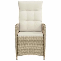 Chaise de jardin inclinable Beige et blanc crème 637374637374