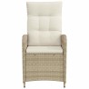 Chaise de jardin inclinable Beige et blanc crème 637374637374