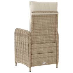 Chaise de jardin inclinable Beige et blanc crème 637374637374