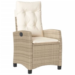 Ensemble à manger de jardin avec coussins 5pcs Beige poly rotin 637376637376