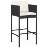 Ensemble de bar de jardin 5 pcs avec coussins noir poly rotin 637378637378