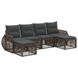 Ensemble de canapé de jardin 6 pcs Gris et Gris foncé polyrotin 637381637381