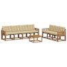 Ensemble de canapés d'extérieur 8 pcs Naturel et Beige 637383637383