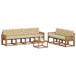 Ensemble de canapés d'extérieur 8 pcs Naturel et Beige 637383637383