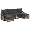 Ensemble de canapé de jardin 6 pcs Gris polyrotin 637385637385