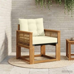 Sofa de milieu extérieur Bois d'acacia massif et Textilène 637386637386