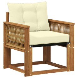 Sofa de milieu extérieur Bois d'acacia massif et Textilène 637386637386