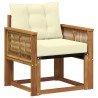 Sofa de milieu extérieur Bois d'acacia massif et Textilène 637386637386