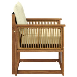 Sofa de milieu extérieur Bois d'acacia massif et Textilène 637386637386