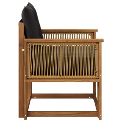 Sofa de milieu extérieur Bois d'Acacia Massif Naturel 637387637387