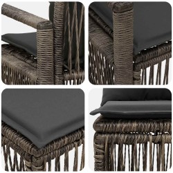 Ensemble de canapé de jardin 6 pcs Gris polyrotin 637388637388