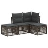 Ensemble de canapé de jardin 4 pcs Gris polyrotin 637390637390