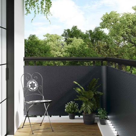 Écran de balcon Gris foncé 400 x 90 cm polyrotin 637393637393