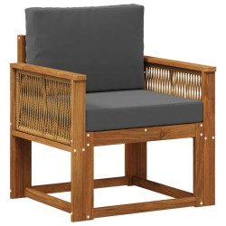 Sofa de milieu extérieur Bois d'Acacia Massif Naturel 637394637394