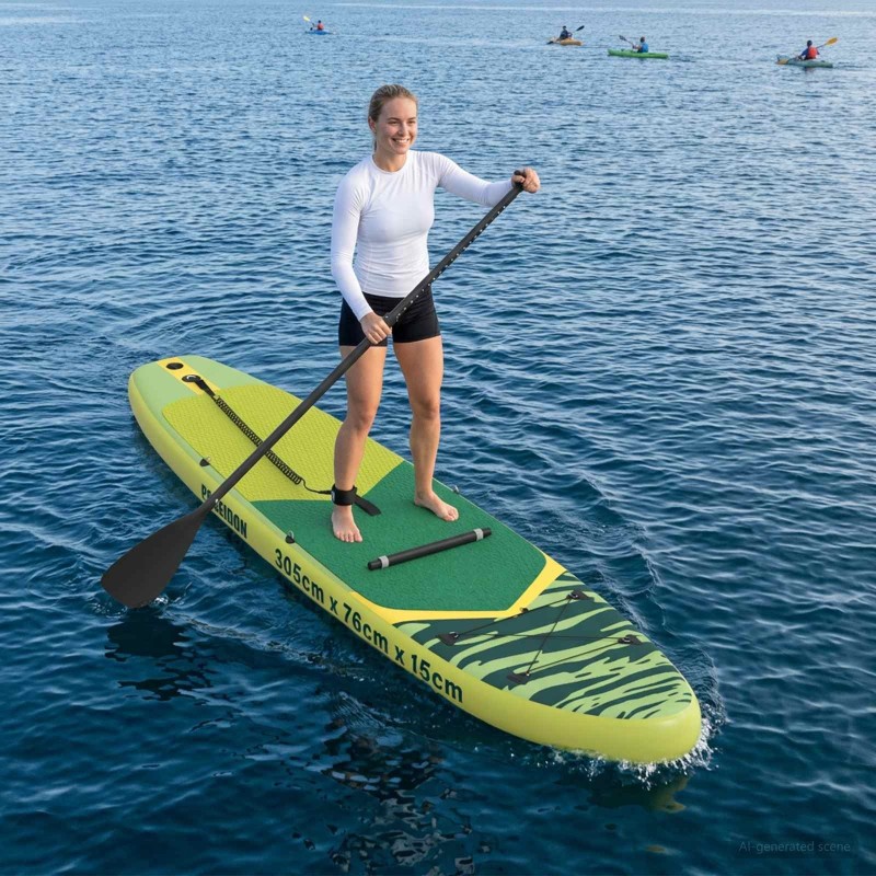 Planche de SUP avec siège 2-en-1 POSEIDON 305 x 76 x 15 cm Vert 637397637397