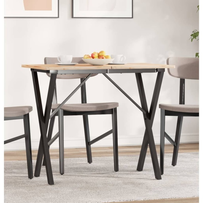 Pieds de table à manger cadre en X 80x40x73 cm acier 637398637398