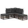 Ensemble de canapé de jardin 5 pcs Gris polyrotin 637401637401