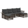 Ensemble de canapé de jardin 6 pcs Gris polyrotin 637404637404