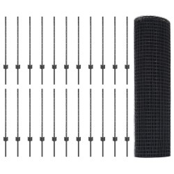 Clôture en fil soudé avec poteaux 50 x 0,8 m Gris Maille 637416637416