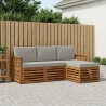 Ensemble de canapés d'extérieur 4 pcs Naturel et gris clair 637417637417