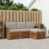 Ensemble de canapés d'extérieur 4 pcs Naturel et gris clair 637419637419
