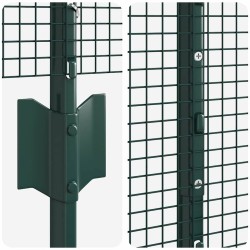 Clôture en fil soudé avec poteaux 100 x 1 m Vert Maille 637422637422