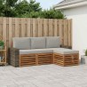 Ensemble de canapés d'extérieur 4 pcs Naturel et gris clair 637434637434